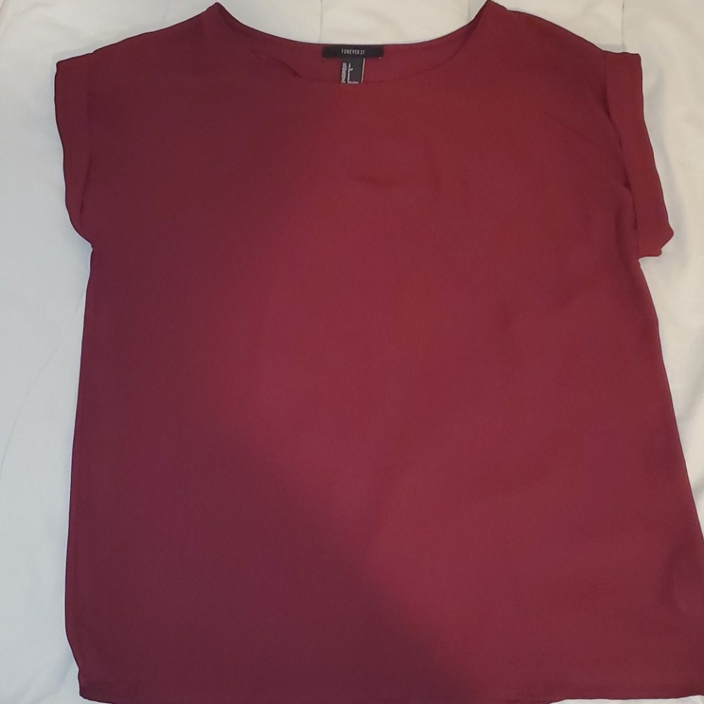 Forever 21 oversized burgundy blouse